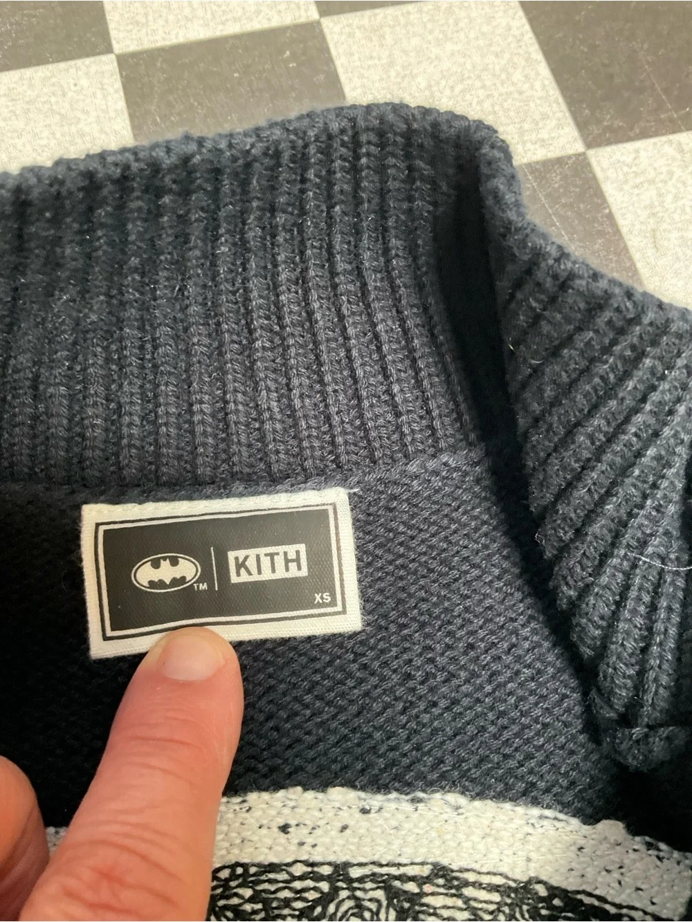 Kith Black Knit Sweater with Contrast Patch